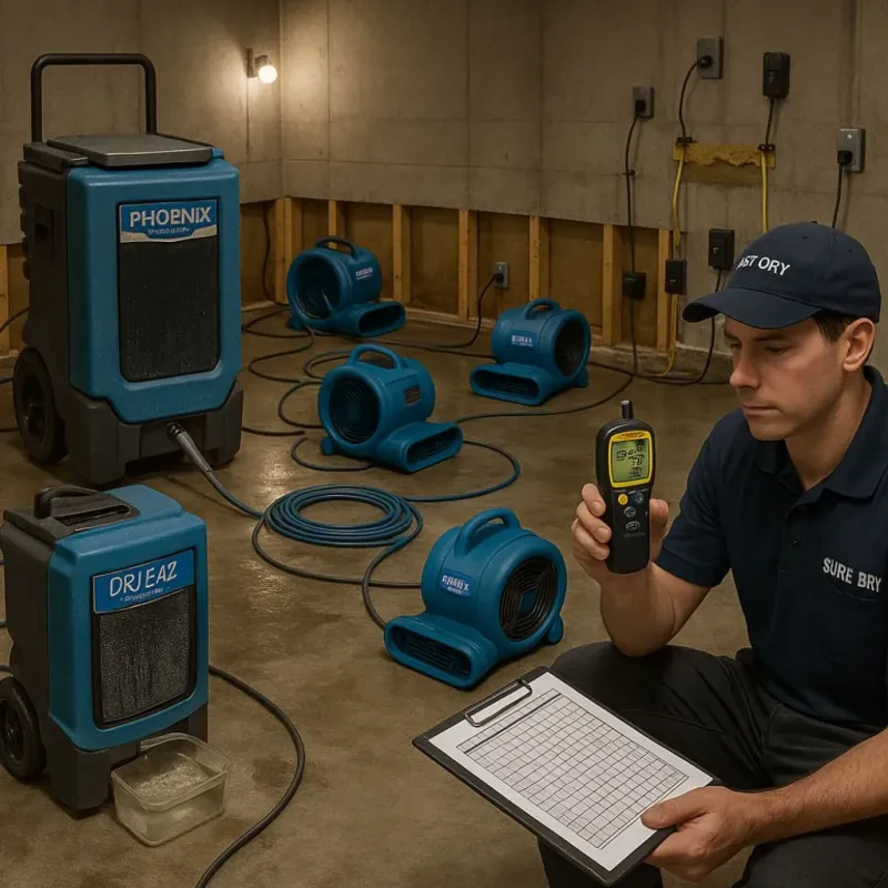 Structural Drying and Dehumidification process in Granite Bay, CA